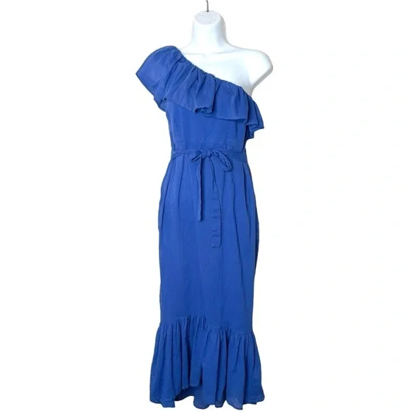 Rue Stiic Westcott One Shoulder Midi Dress Dazzling Blue - Picture 4 of 16